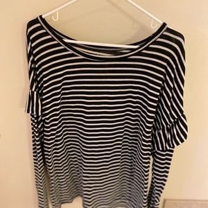 PLUS Striped ruffled top